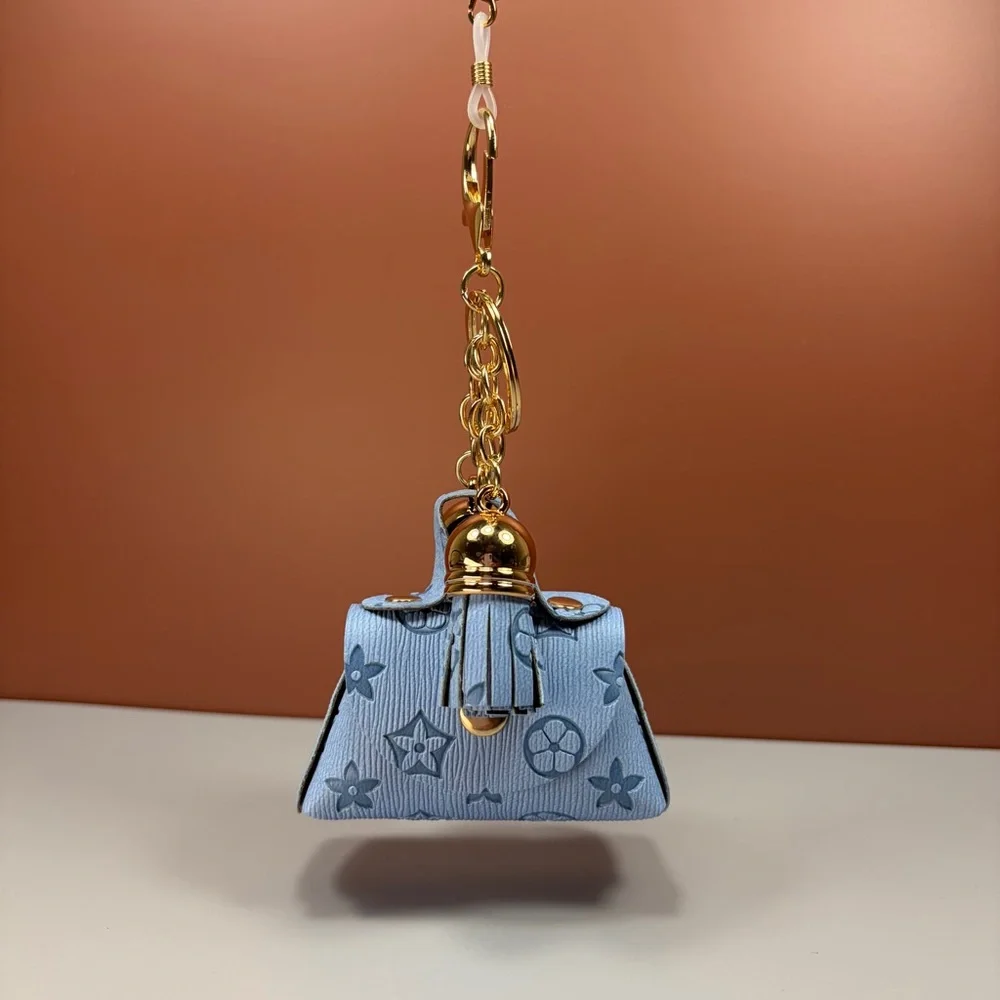Luxe Baby Blue Bag & Tassel Keychain/Bag Charm - Picture 8 of 9